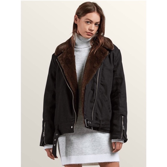 Volcom PerfectStone Faux Fur Lined Moto Jacket - Picture 2 of 15